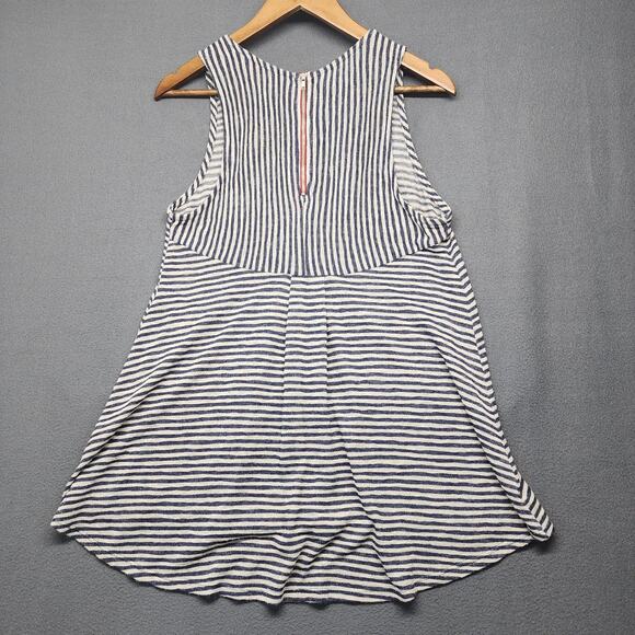 Anthropologie W5 Tank Top Womens Medium Blue White Stripe Racerback Knit USA - Picture 2 of 8